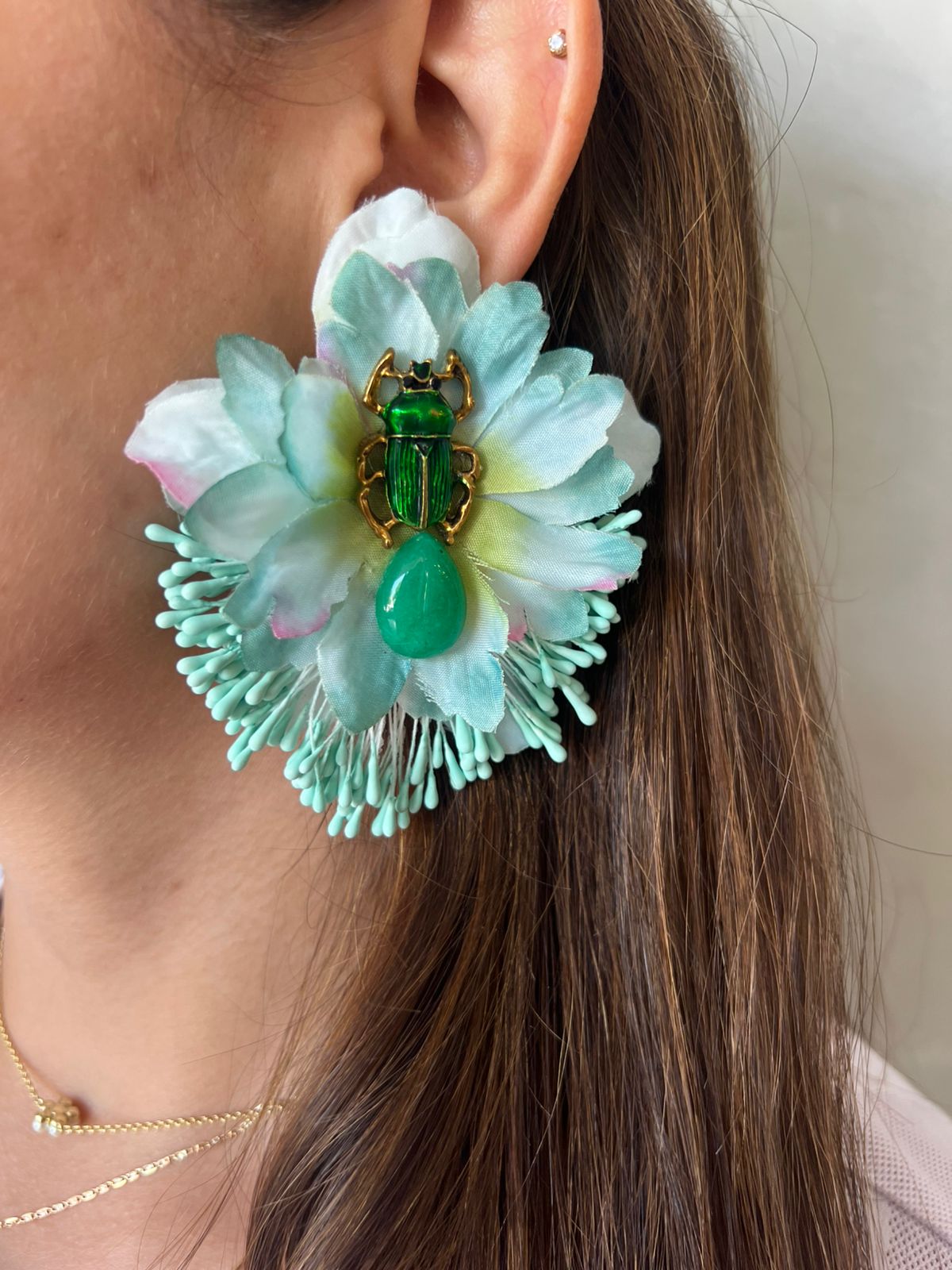 Flor Tela Verde - Imagen 2